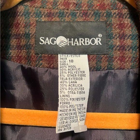 SAG HARBOR vintage 90’s unisex tweed sports jacket - Picture 4 of 8